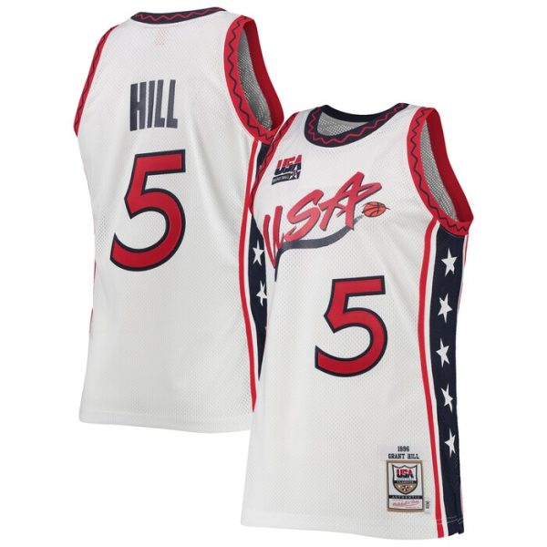 Grant Hill USA Basketball M&N 1996 Hardwood Classics Jersey - White