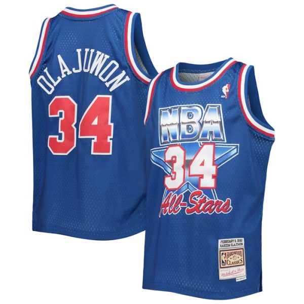 Hakeem Olajuwon Western Conference M&N Youth 1992 NBA All-Star Game Hardwood Classics Swingman Jersey - Blue