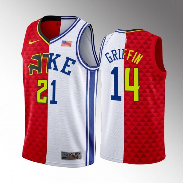 Hawks x Duke AJ Griffin Split Edition Red White Jersey 2022 NBA Draft