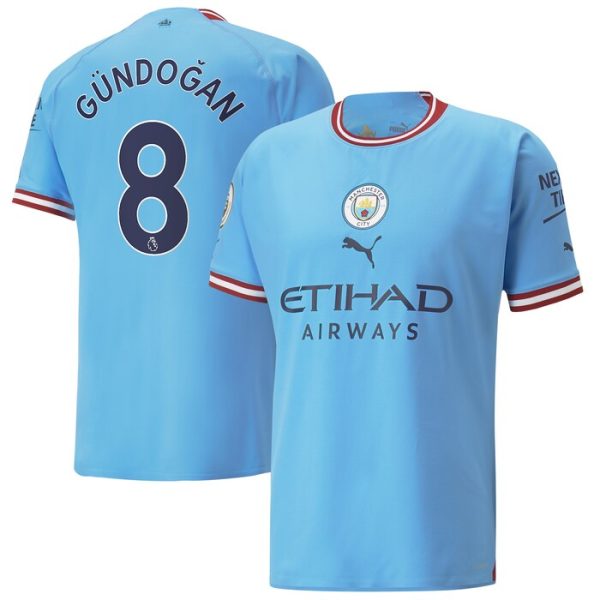 Ilkay Gundogan Manchester City Puma 2022/23 Home Player Jersey - Sky Blue
