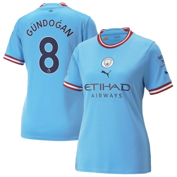 Ilkay Gundogan Manchester City Puma Women 2022/23 Home Replica Player Jersey - Sky Blue