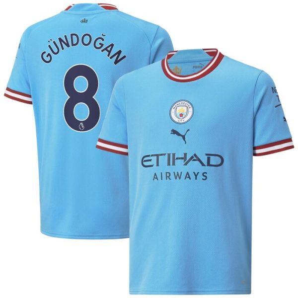 Ilkay Gundogan Manchester City Puma Youth 2022/23 Home Replica Player Jersey - Sky Blue