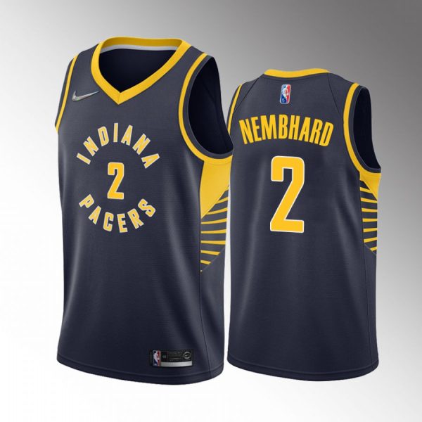 Indiana Pacers Andrew Nembhard 2022 NBA Draft #2 Navy Jersey Icon Edition Gonzaga Bulldogs