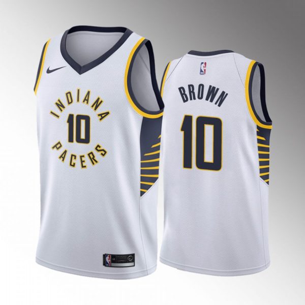 Indiana Pacers Kendall Brown 2022 NBA Draft #10 White Jersey Association Edition Baylor Bears
