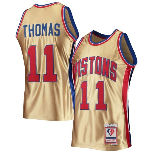 Isaiah Thomas Detroit Pistons M&N 75th Anniversary 1982-83 Hardwood Classics Swingman Jersey - Gold