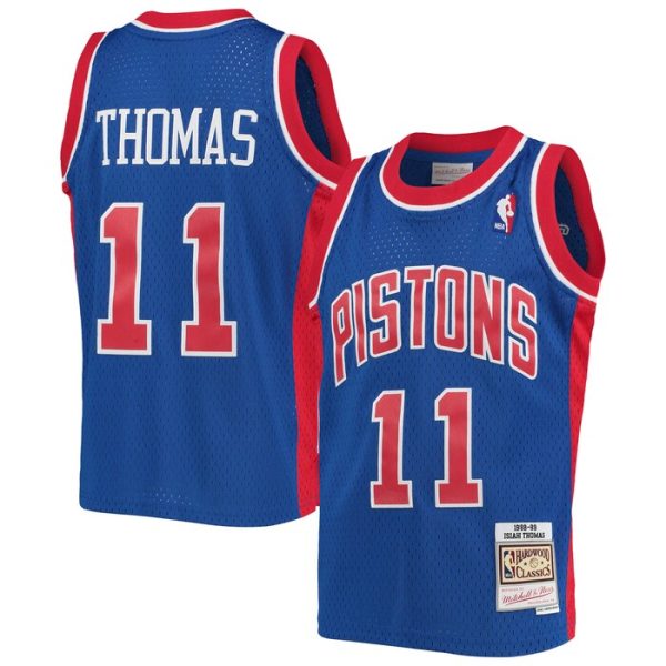 Isaiah Thomas Detroit Pistons M&N Youth 1988-89 Hardwood Classics Swingman Jersey - Blue