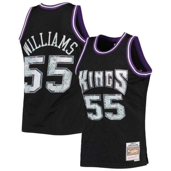 Jason Williams Sacramento Kings M&N 1996-97 Hardwood Classics NBA 75th Anniversary Diamond Swingman Jersey - Black