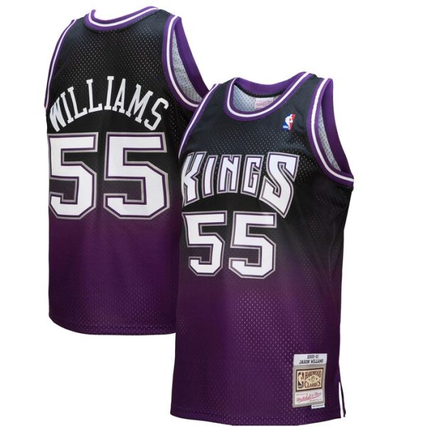 Jason Williams Sacramento Kings M&N 2000/01 Hardwood Classics Fadeaway Swingman Player Jersey - Purple/Black