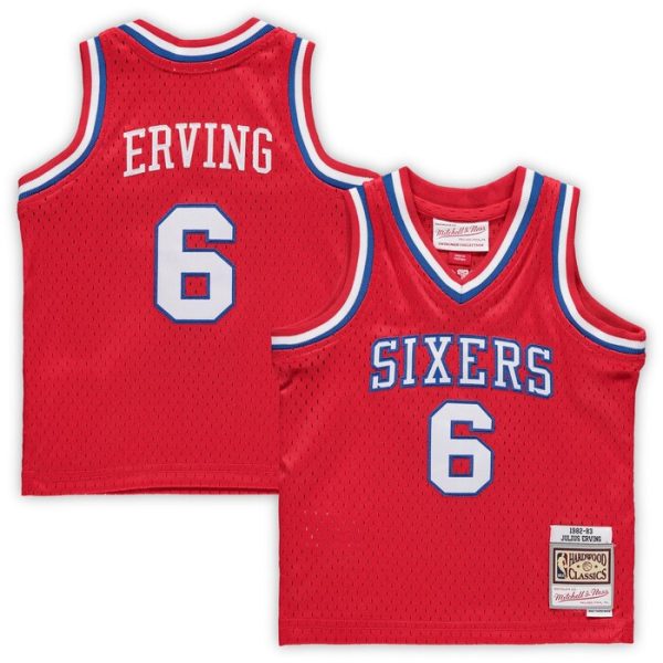 Julius Erving Philadelphia 76ers M&N Infant 1982/83 Hardwood Classics Retired Player Jersey - Red