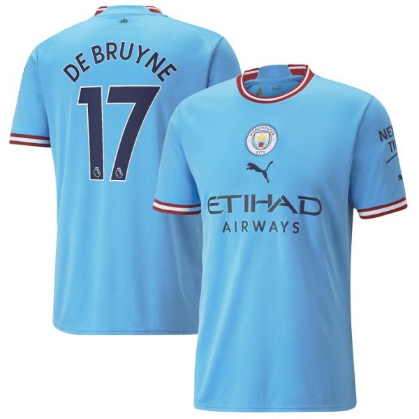 Kevin De Bruyne Manchester City Puma 2022/23 Home Replica Player Jersey - Sky Blue