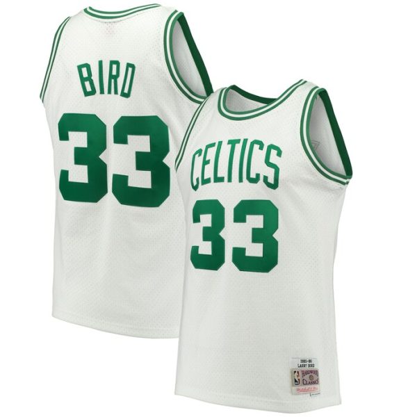 Larry Bird Boston Celtics M&N 1985-86 Hardwood Classics Swingman Jersey - White