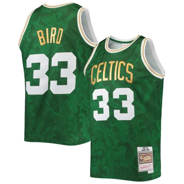 Larry Bird Boston Celtics M&N Hardwood Classics 1985-86 Lunar New Year Swingman Jersey - Kelly Green