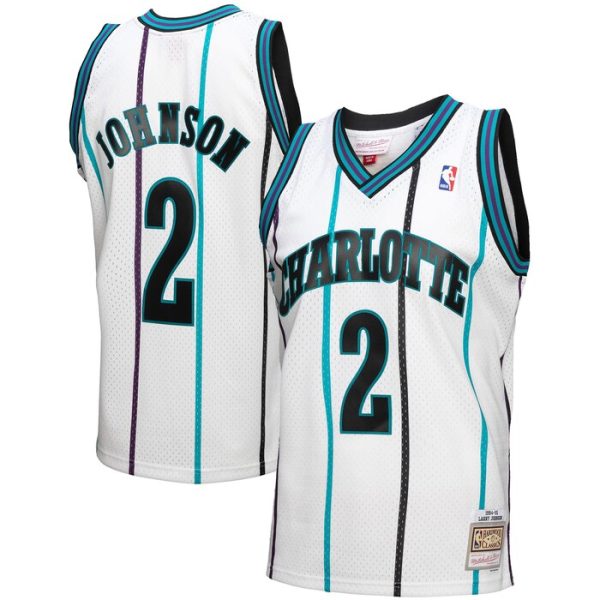 Larry Johnson Charlotte Hornets M&N 1994-95 Hardwood Classics Reload 3.0 Swingman Jersey - White