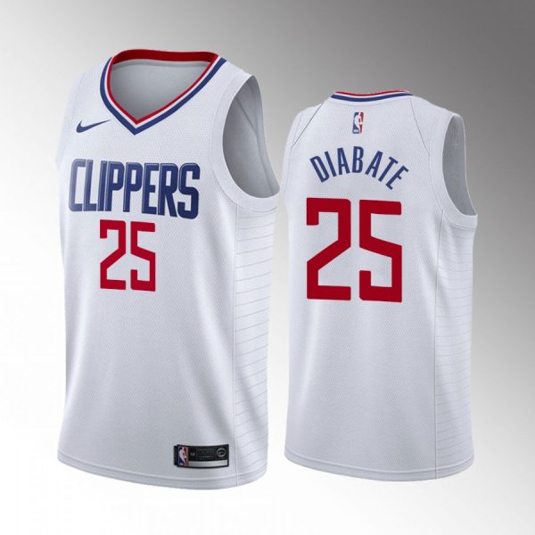 Los Angeles Clippers Moussa Diabate 2022 NBA Draft #25 White Jersey Association Edition Michigan Wolverines