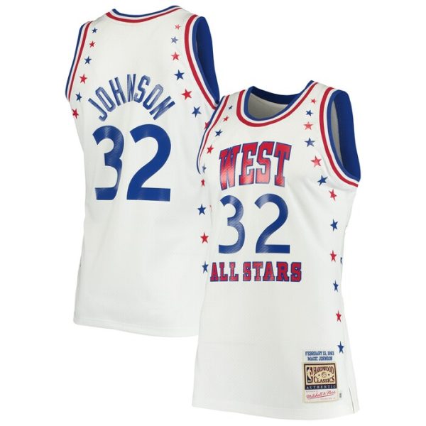 Magic Johnson Los Angeles Lakers M&N 1983 NBA All-Star Game Hardwood Classics Jersey - White