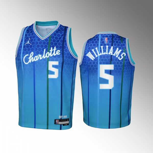 Mark Williams Charlotte Hornets Youth Teal City Edition Jersey 2022 NBA Draft