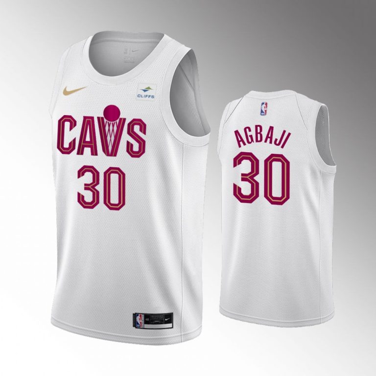 Men 2022-23 Association Edition Cleveland Cavaliers #30 Ochai Agbaji White Swingman Jersey