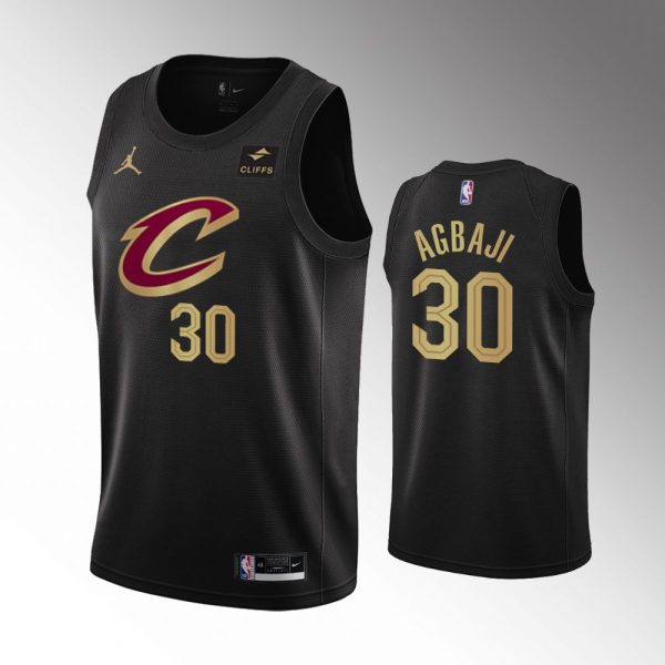 Men 2022-23 Statement Edition Cleveland Cavaliers #30 Ochai Agbaji Black Swingman Jersey