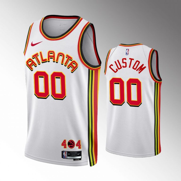 Men Atlanta Hawks #00 Custom 2022-23 Association Edition White Jersey