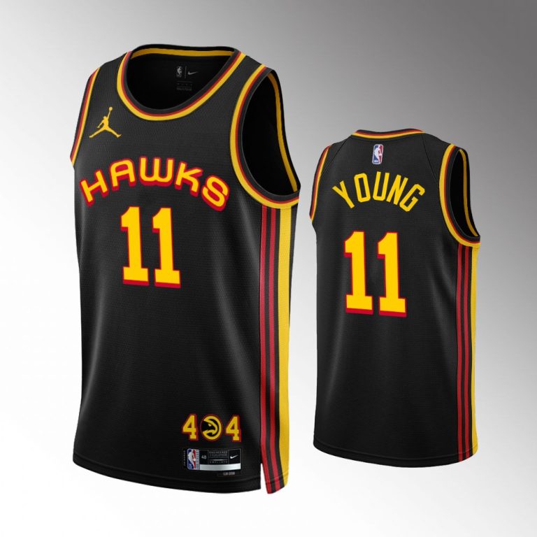 Men Atlanta Hawks #11 Trae Young 2022-23 Statement Edition Black Jersey