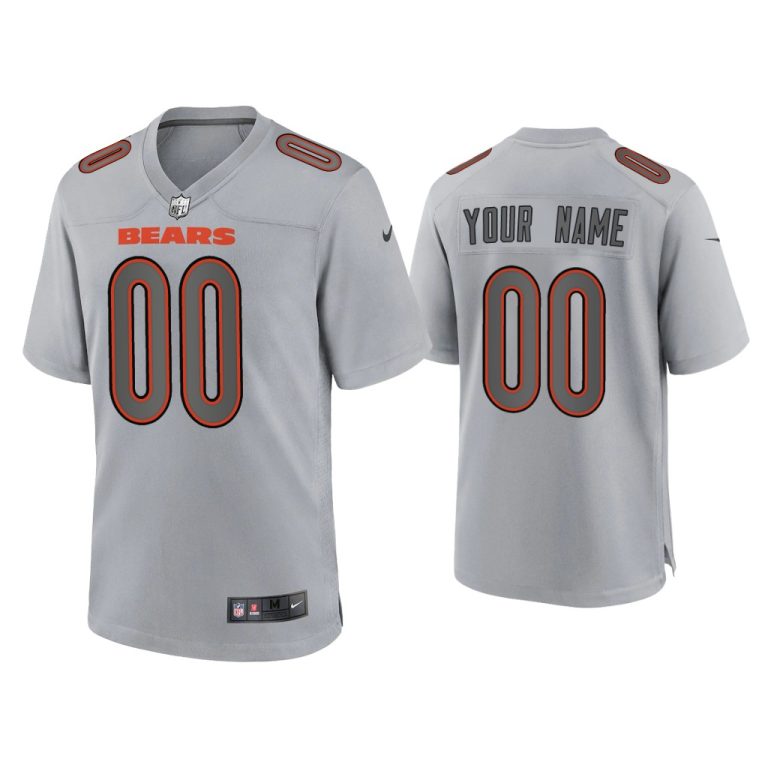 Men Custom Chicago Bears Gray Atmosphere Fashion Game Jersey