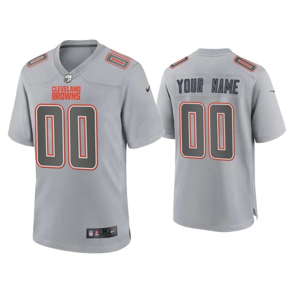 Men Custom Cleveland Browns Gray Atmosphere Fashion Game Jersey