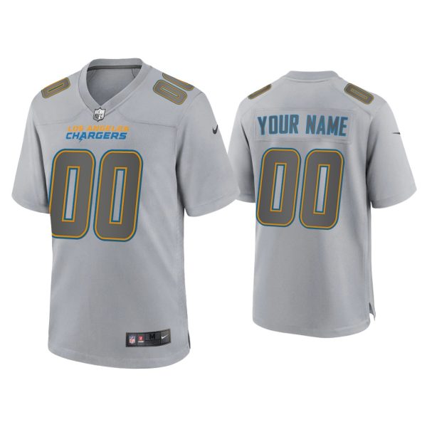Men Custom Los Angeles Chargers Gray Atmosphere Fashion Game Jersey