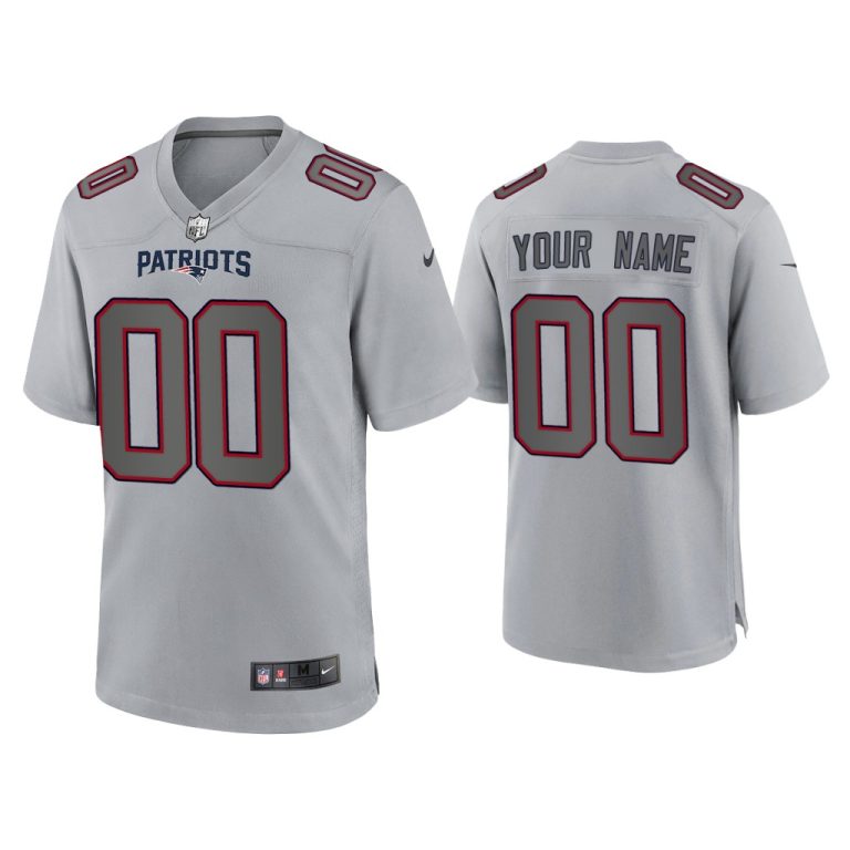 Men Custom New England Patriots Gray Atmosphere Fashion Game Jersey