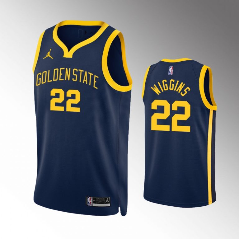 Men Golden State Warriors Andrew Wiggins 2022-23 Statement Edition Navy Swingman Jersey