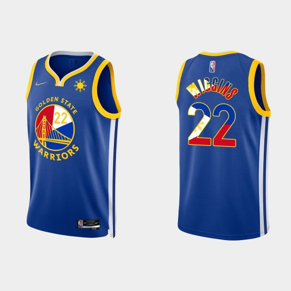 Men Golden State Warriors Andrew Wiggins #22 Filipino Heritage Royal Icon Jersey