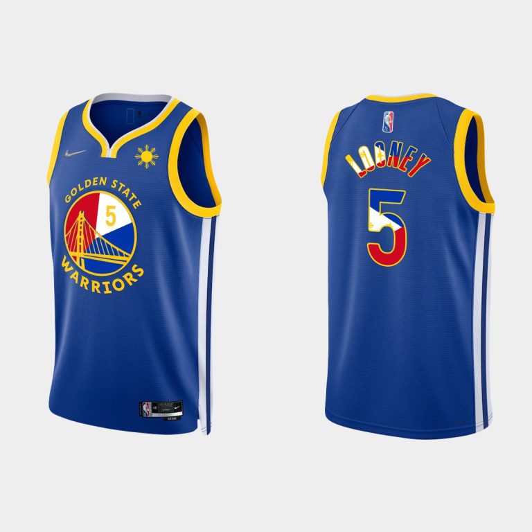 Men Golden State Warriors Kevon Looney #5 Filipino Heritage Royal Icon Jersey