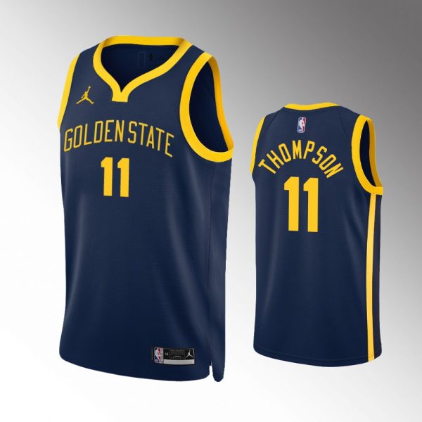 Men Golden State Warriors Klay Thompson 2022-23 Statement Edition Navy Swingman Jersey