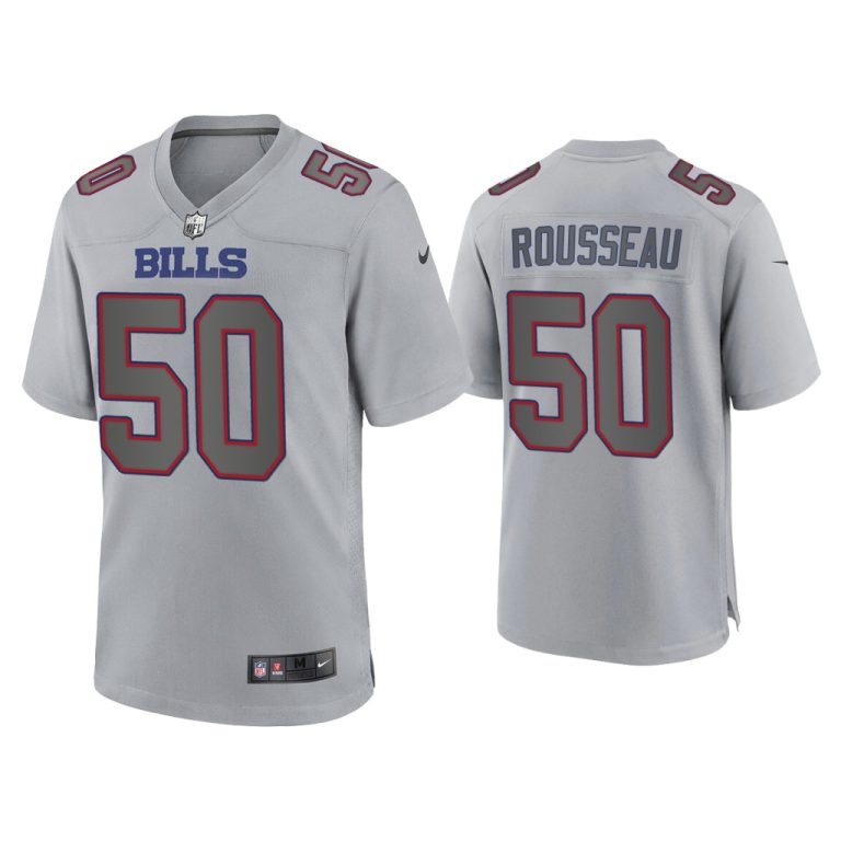 Men Gregory Rousseau Buffalo Bills Gray Atmosphere Fashion Game Jersey