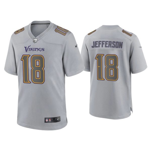 Men Justin Jefferson Minnesota Vikings Gray Atmosphere Fashion Game Jersey