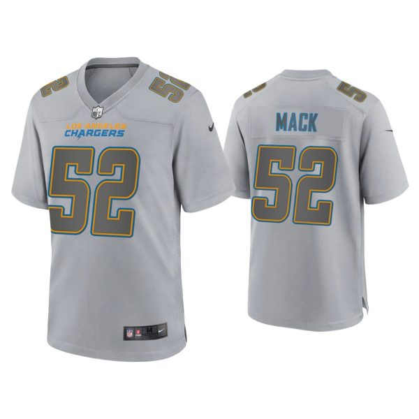 Men Khalil Mack Los Angeles Chargers Gray Atmosphere Fashion Game Jersey