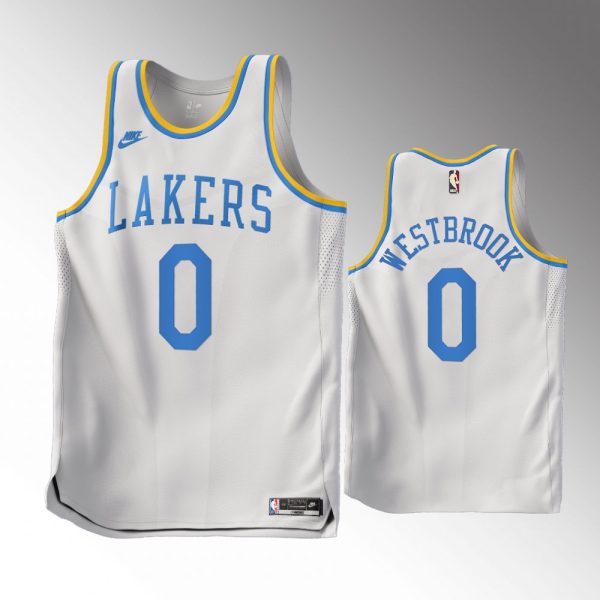 Men Los Angeles Lakers #0 Russell Westbrook 2022-23 Classic Edition White Jersey