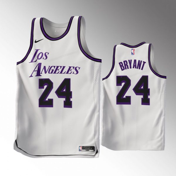 Men Los Angeles Lakers #24 Kobe Bryant 2022-23 City Edition White Jersey