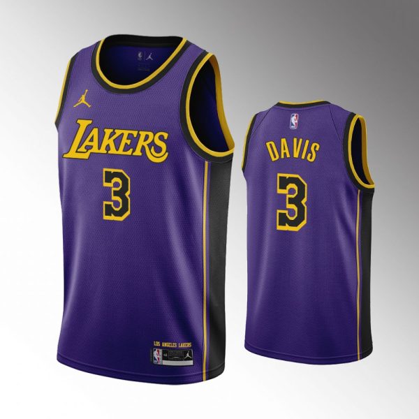 Men Los Angeles Lakers #3 Anthony Davis Men's 2022-23 Statement Edition Swingman Purple Jersey