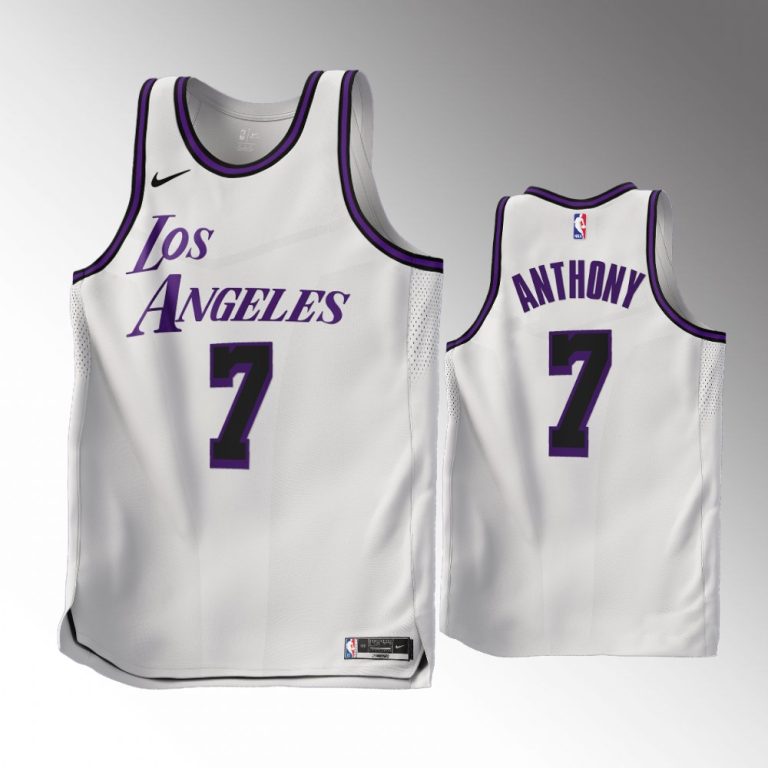 Men Los Angeles Lakers #7 Carmelo Anthony 2022-23 City Edition White Jersey