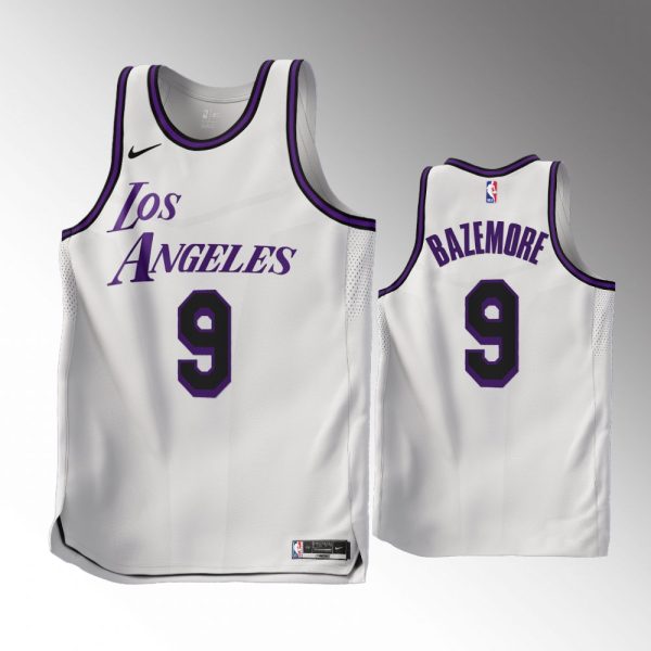 Men Los Angeles Lakers #9 Kent Bazemore 2022-23 City Edition White Jersey