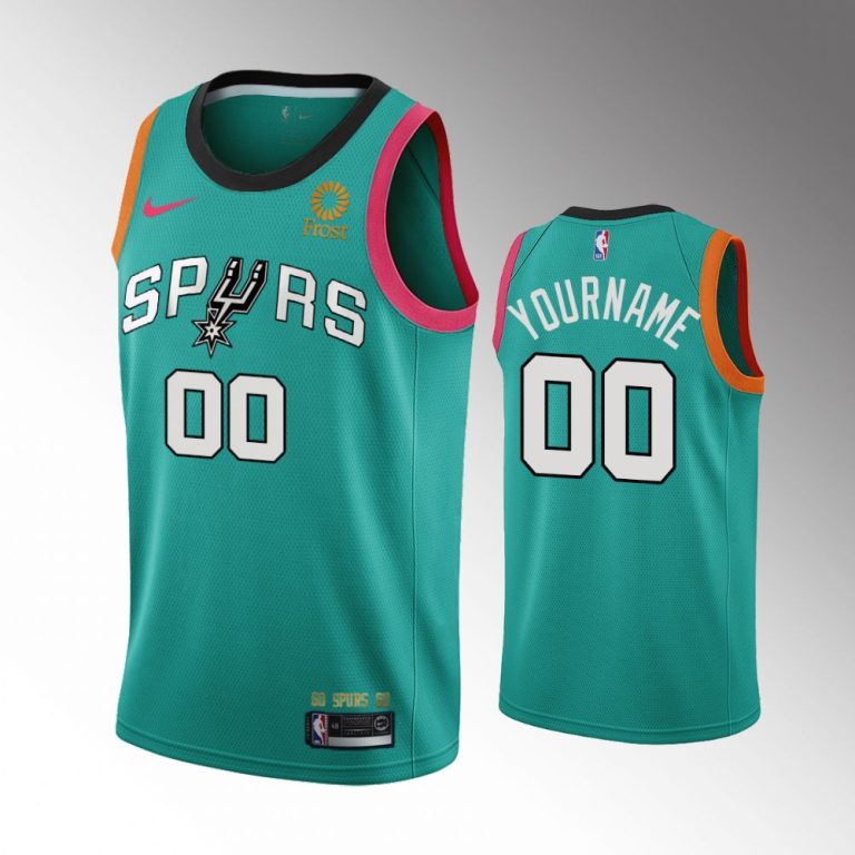 Men Men's #00 Custom San Antonio Spurs 2022-23 City Edition Swingman Teal Jersey