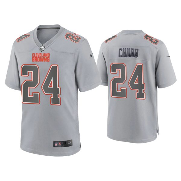 Men Nick Chubb Cleveland Browns Gray Atmosphere Fashion Game Jersey