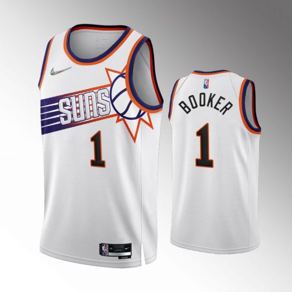 Men Phoenix Suns #1 Devin Booker 2022-23 Association Edition NBA 75th White Jersey