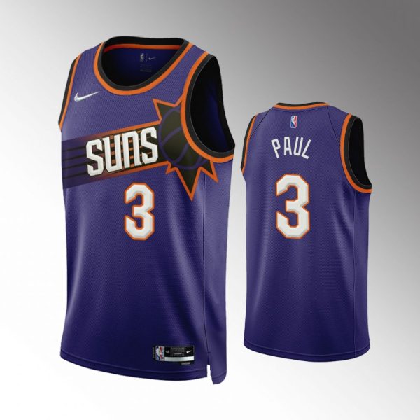 Men Phoenix Suns #3 Chris Paul 2022-23 Icon Edition Purple Jersey