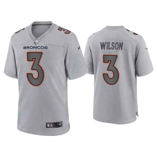 Men Russell Wilson Denver Broncos Gray Atmosphere Fashion Game Jersey