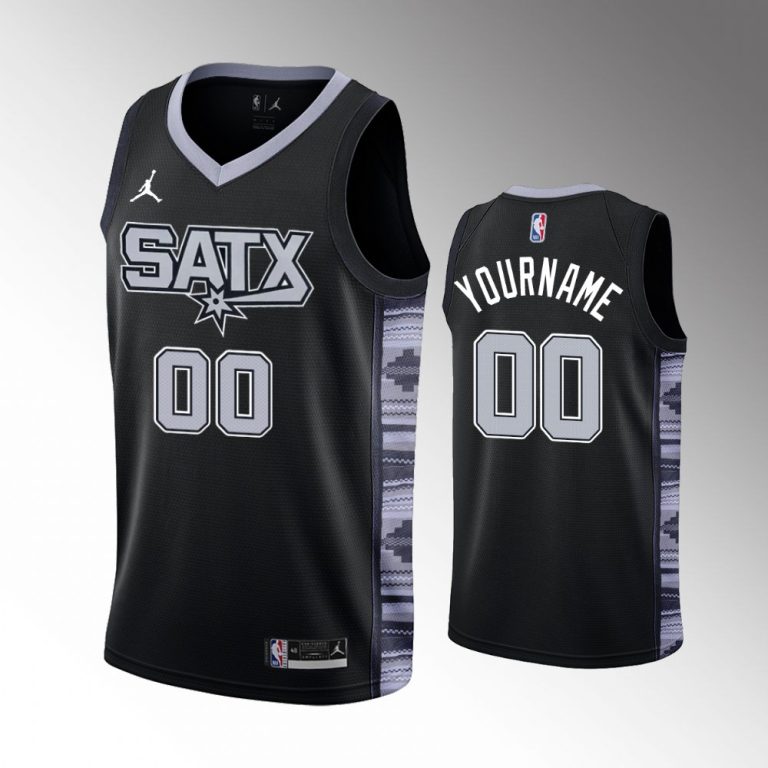 Men San Antonio Spurs Black Statement Edition #00 Custom 2022-23 Swingman Jersey