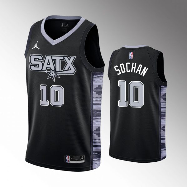 Men San Antonio Spurs Black Statement Edition #10 Jeremy Sochan 2022-23 Swingman Jersey