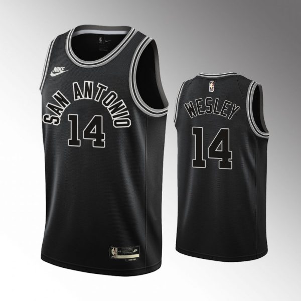 Men San Antonio Spurs Blake Wesley #14 2022-23 Classic Edition Black 50th Season Jersey