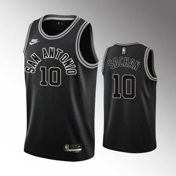 Men San Antonio Spurs Jeremy Sochan #10 2022-23 Classic Edition Black 50th Season Jersey
