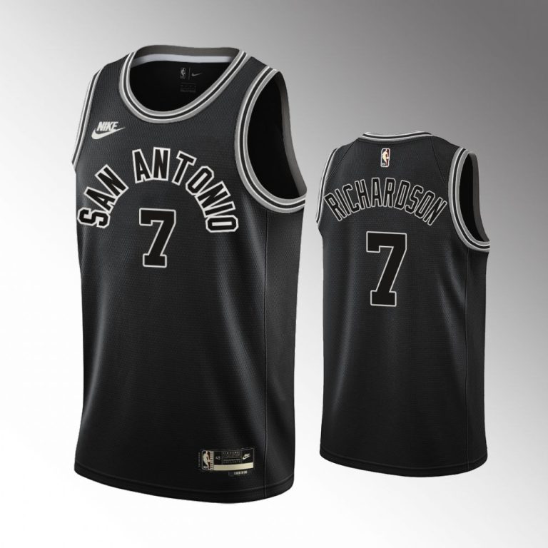 Men San Antonio Spurs Josh Richardson #7 2022-23 Classic Edition Black 50th Season Jersey